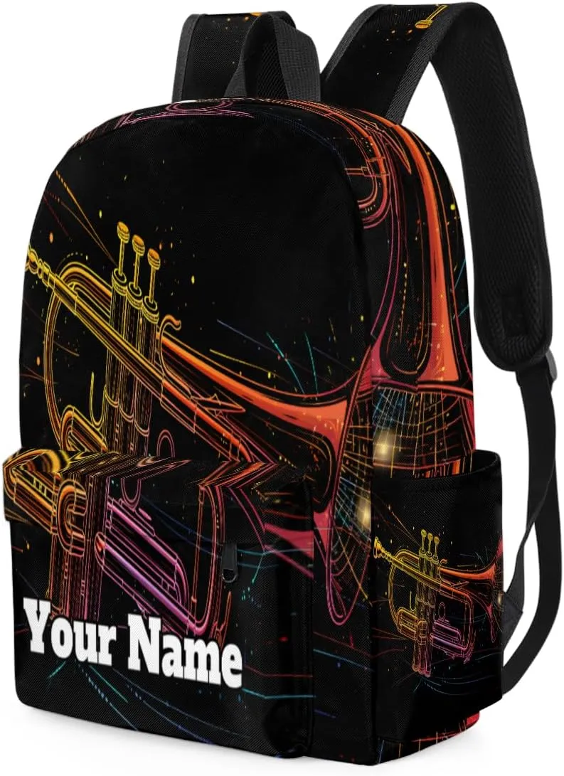 Personalized Saxophone Preschool Toddler Backpack for Boys Girls Custom Kids Name Small Bookbags Kindergarten Elementary Backpack, Music