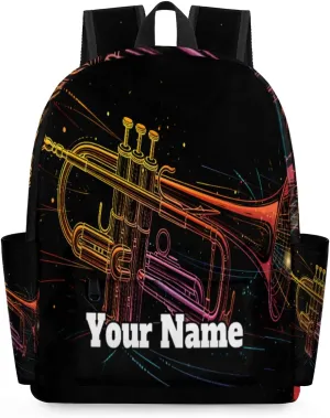 Personalized Saxophone Preschool Toddler Backpack for Boys Girls Custom Kids Name Small Bookbags Kindergarten Elementary Backpack, Music