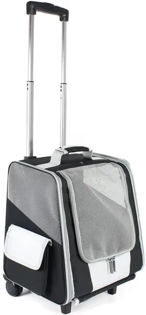 Pet Backpack, Portable Dog Trolley Case for Outdoor Travel, Wheeled Pet Bag for Outdoor Travel, Suitable for Pets Within 8Kg,A