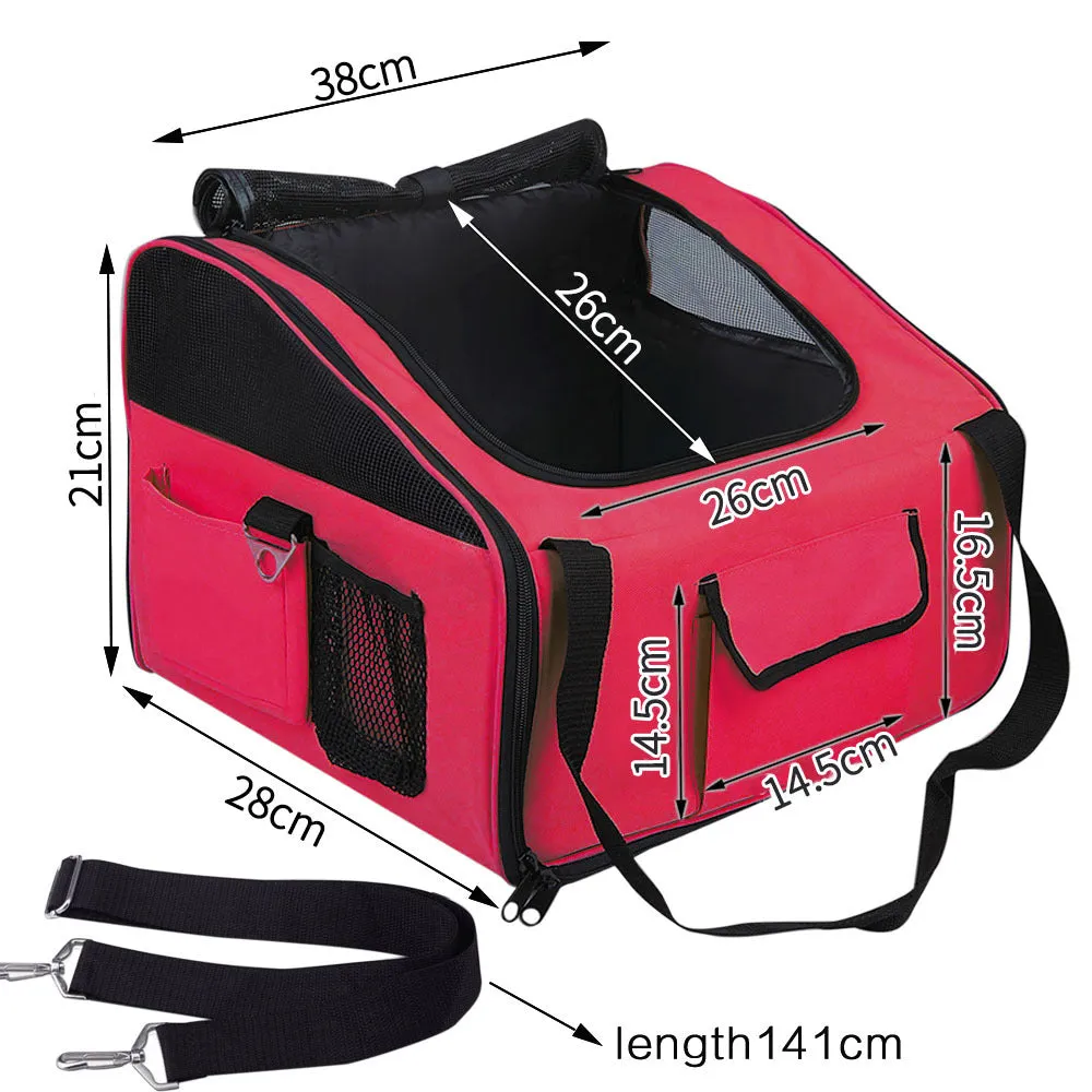 Pet Carrier Dog Car Booster Seat Travel Bag * Red *3 Sizes