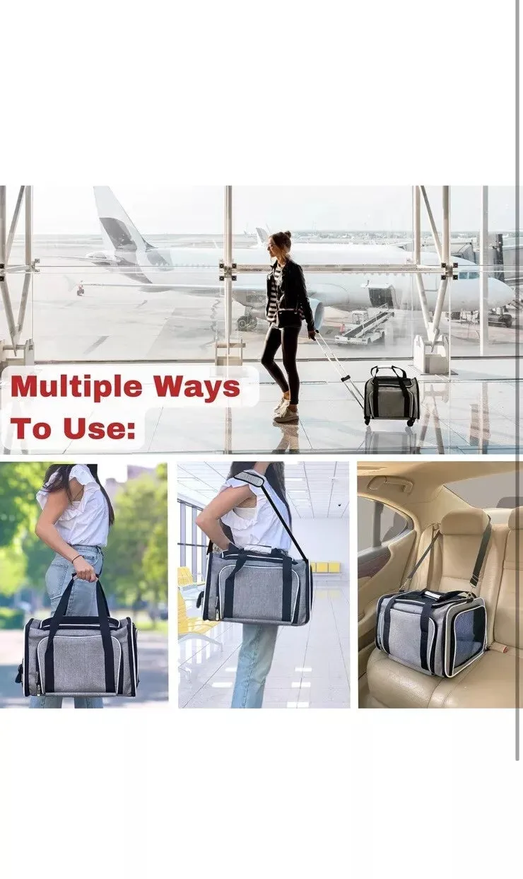 Pet Cart, Airline Approved Cat And Dog Carrier On Wheels, Expandable Rolling Pet Carrier, Dog And Cat Travel Camping