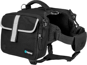 PetAmi Dog Backpack for Medium Large Dogs, Dog Saddle Bag For Dogs to Wear, Tactical Harness Saddlebag with Reflective Safety Side Pockets for Hiking, Camping, Vest Dog Pack for Travel (Black, Medium)