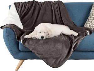 PETMAKER Dog Blanket - 80x100in Reversible Sherpa Blanket - Throw Blankets for Bed, Couch, or Car - Machine Washable Puppy Essentials (Charcoal)