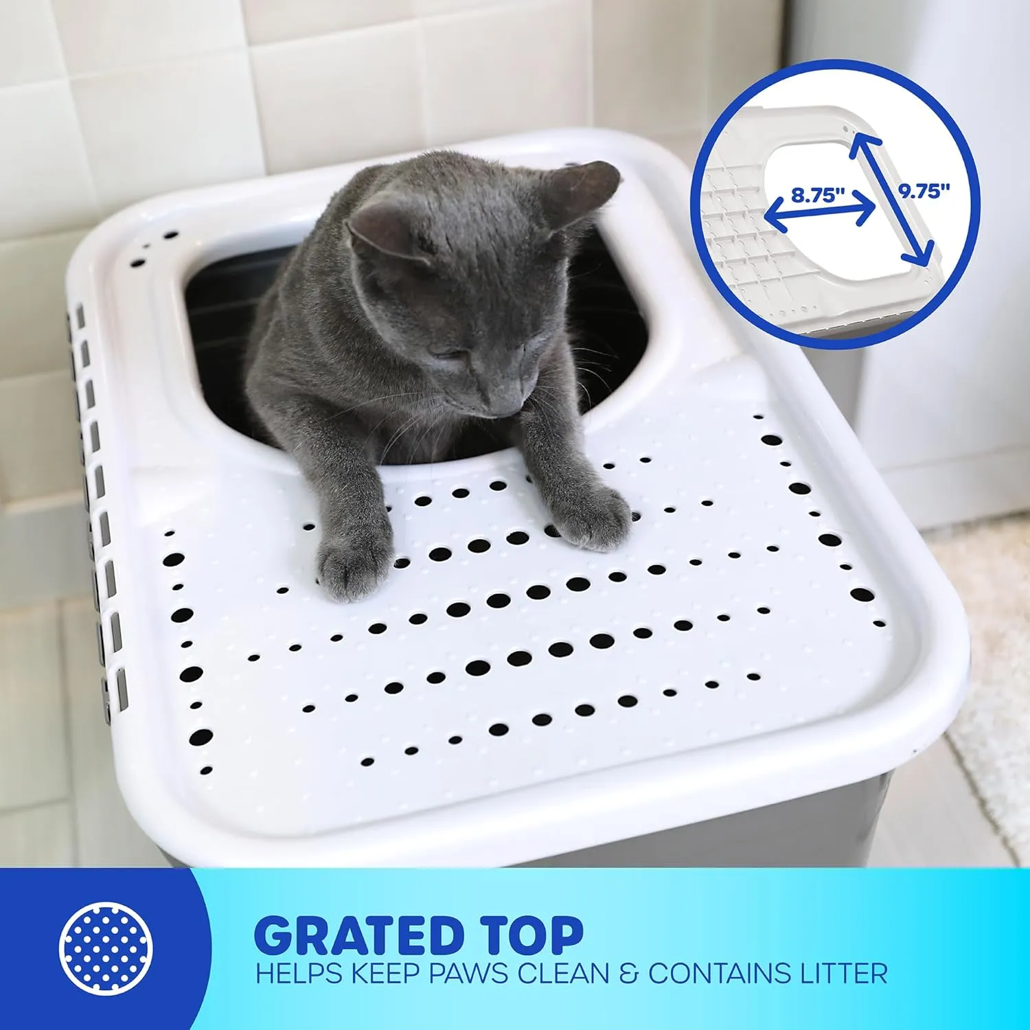 Petmate Enclosed Cat Litter Boxes - Top Entry Cat Litter Box Enclosure with Filter Lid, Made in USA