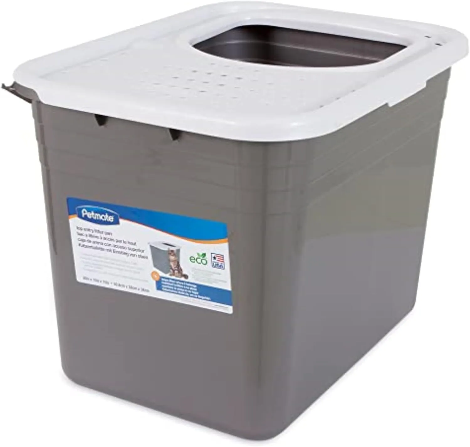 Petmate Enclosed Cat Litter Boxes - Top Entry Cat Litter Box Enclosure with Filter Lid, Made in USA