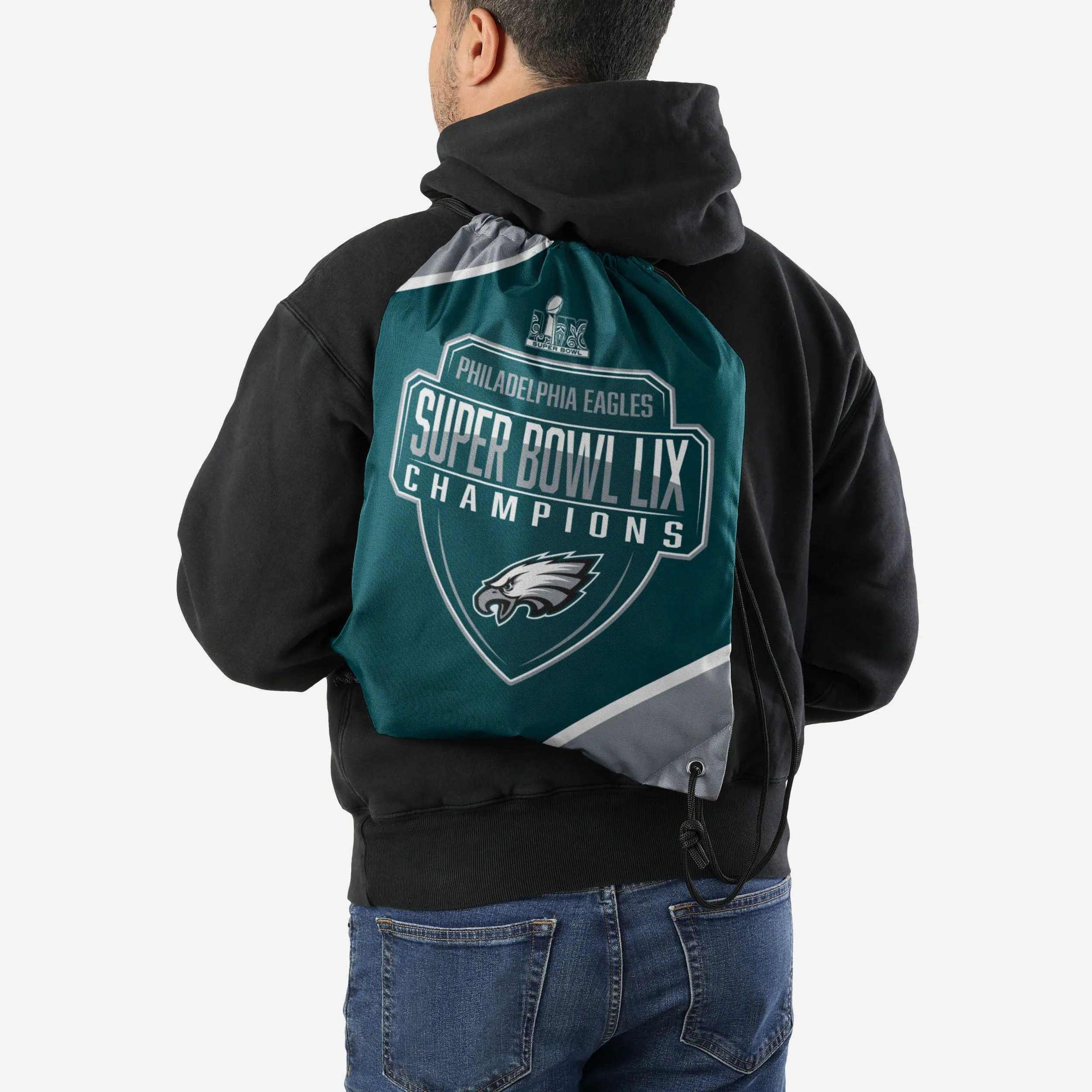 Philadelphia Eagles Super Bowl LIX Champions Team Color Drawstring Backpack
