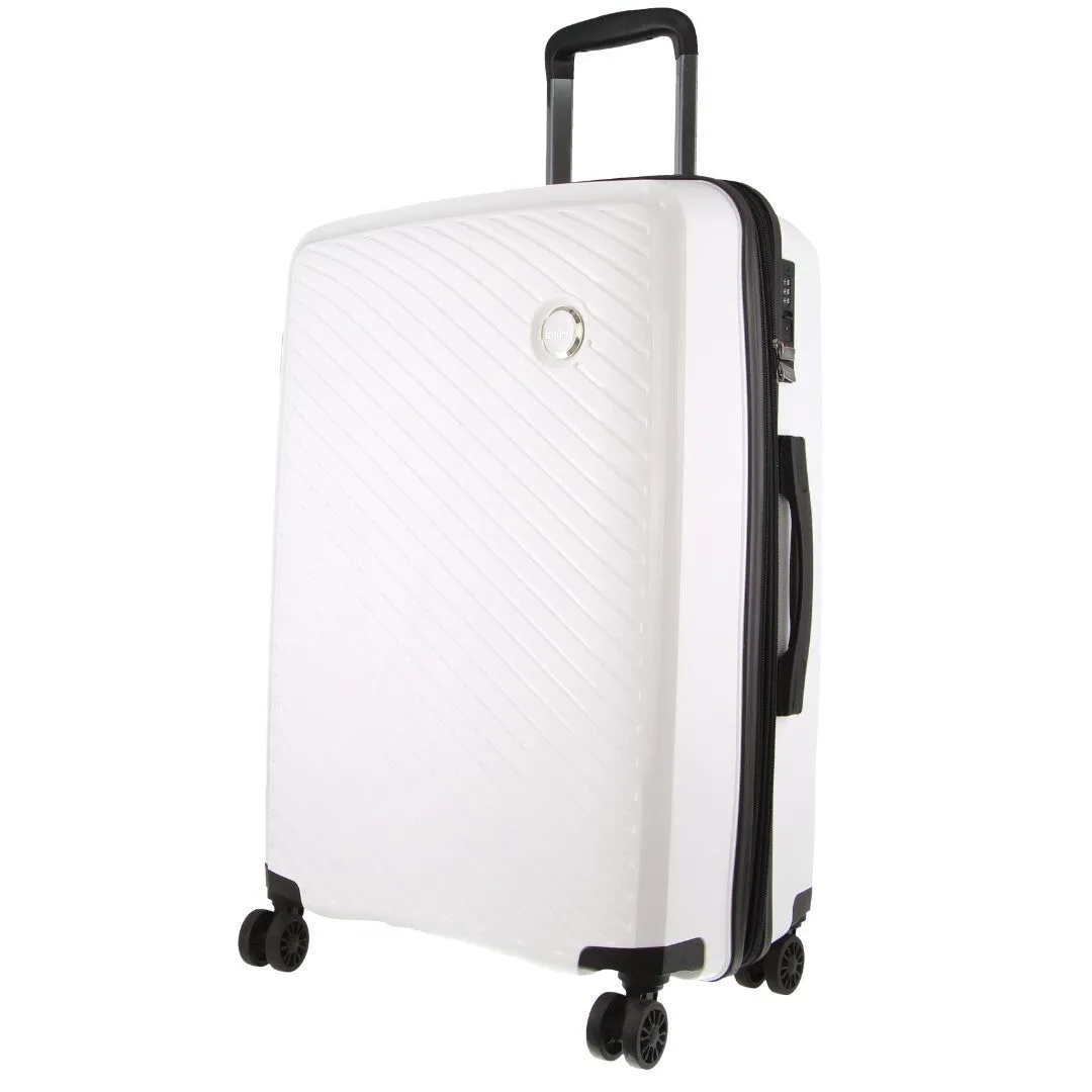 Pierre Cardin Inspired Milleni Checked Luggage Bag Travel Carry On Suitcase 65cm (82.5L)