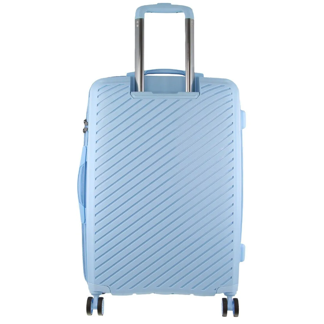 Pierre Cardin Inspired Milleni Checked Luggage Bag Travel Carry On Suitcase 65cm (82.5L)