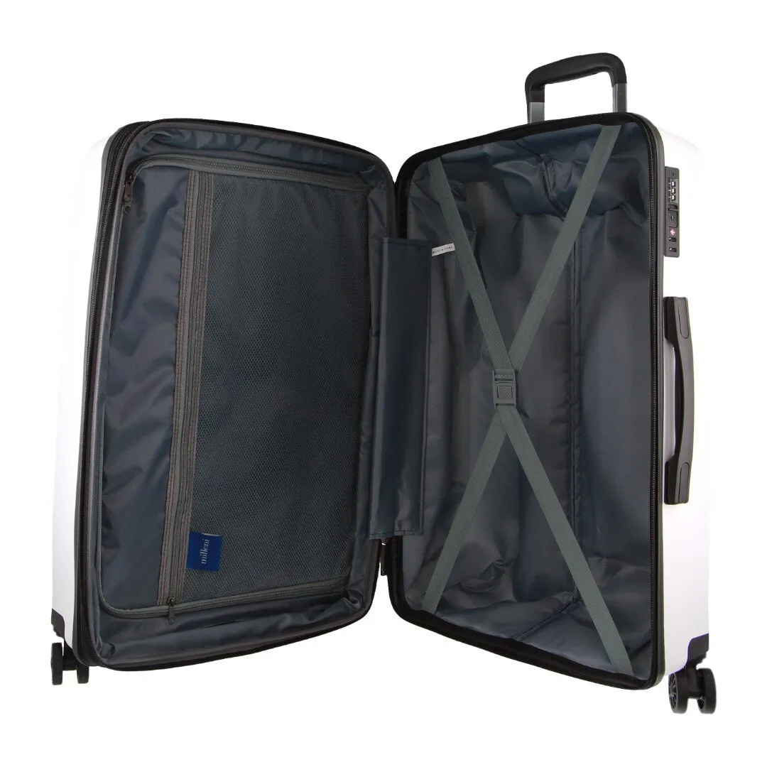 Pierre Cardin Inspired Milleni Checked Luggage Bag Travel Carry On Suitcase 65cm (82.5L)