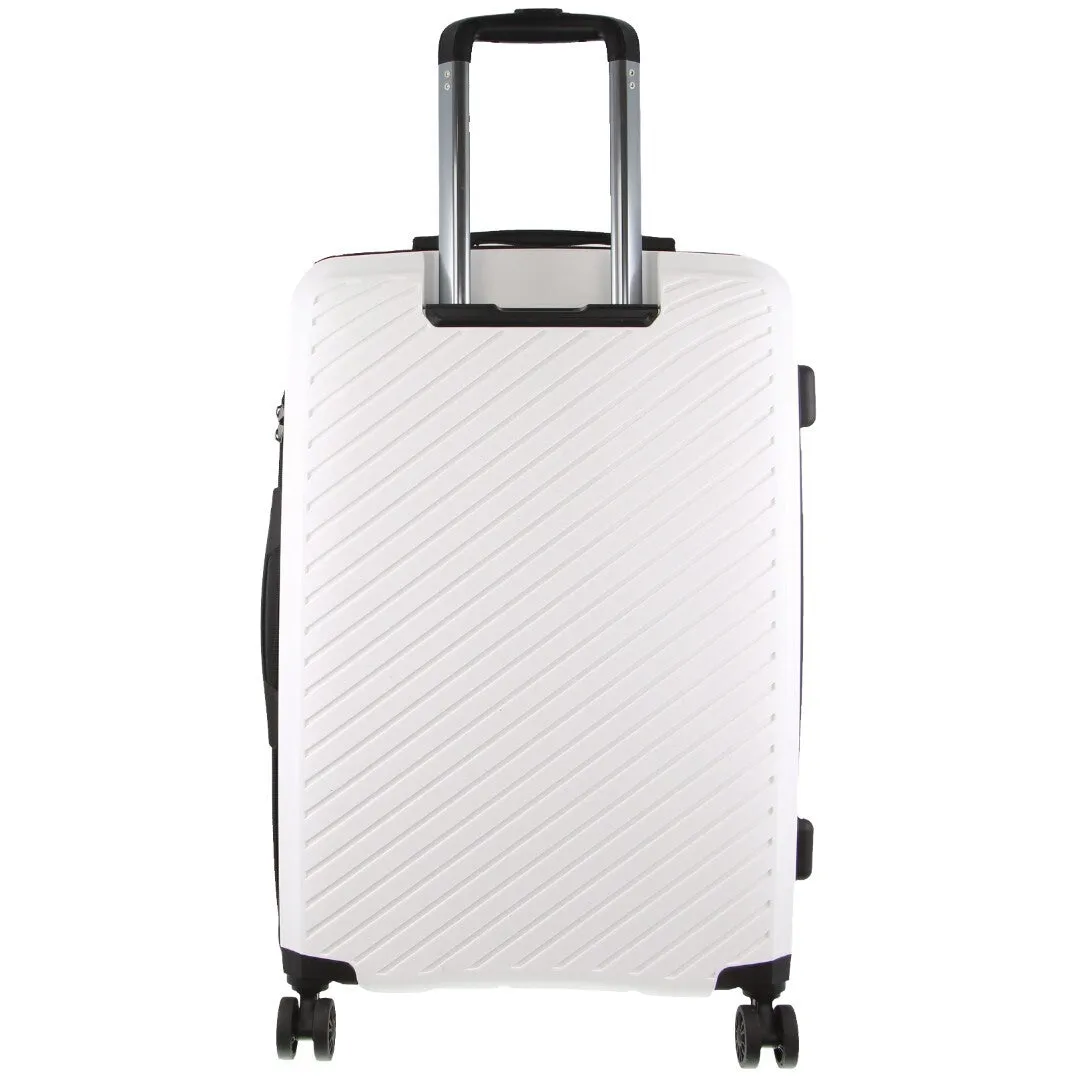 Pierre Cardin Inspired Milleni Checked Luggage Bag Travel Carry On Suitcase 65cm (82.5L)