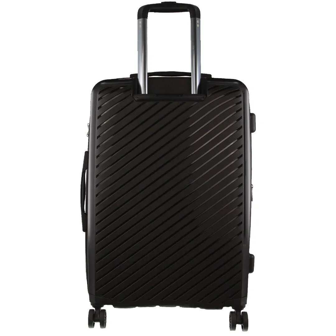 Pierre Cardin Inspired Milleni Checked Luggage Bag Travel Carry On Suitcase 65cm (82.5L)
