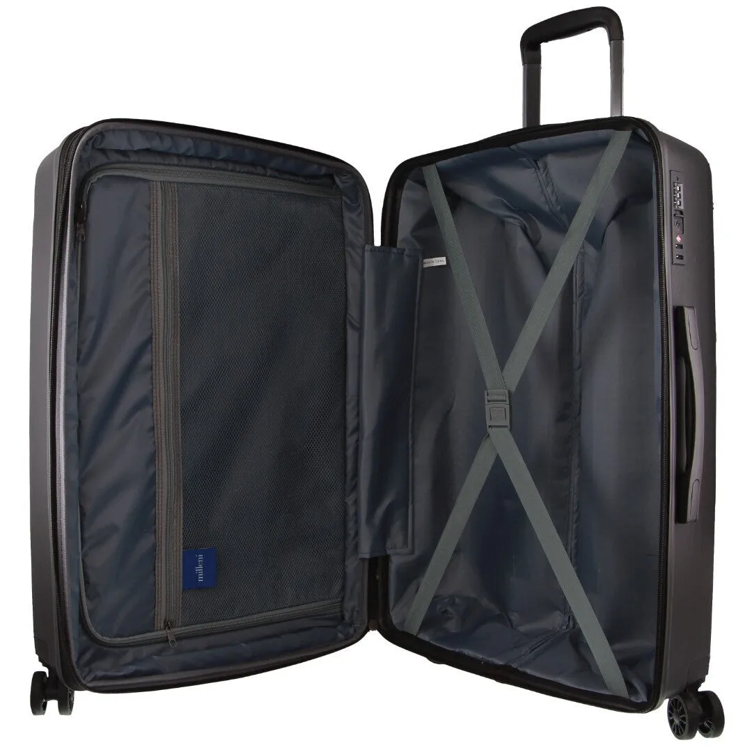 Pierre Cardin Inspired Milleni Checked Luggage Bag Travel Carry On Suitcase 65cm (82.5L)