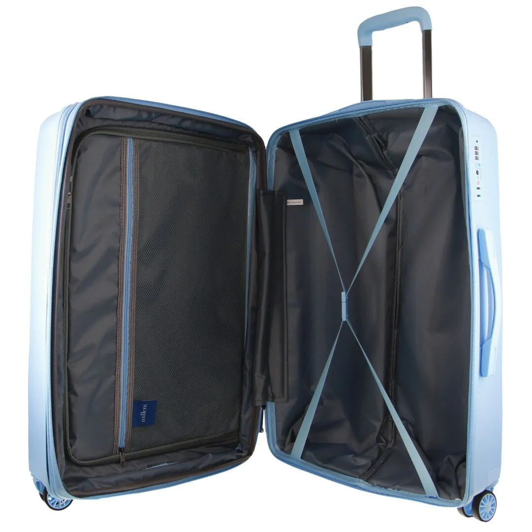 Pierre Cardin Inspired Milleni Checked Luggage Bag Travel Carry On Suitcase 65cm (82.5L)