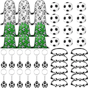 Poen 48 Pcs Soccer Party Favors Include 12 Drawstring Backpack 12 Mini Soccer 12 Keychain 12 Wax Thread Braided Bracelet Inspirational Team Gift