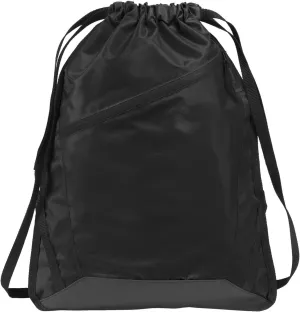 Port Authority Zip-It Cinch Pack. BG616, Black/ Black, OSFA