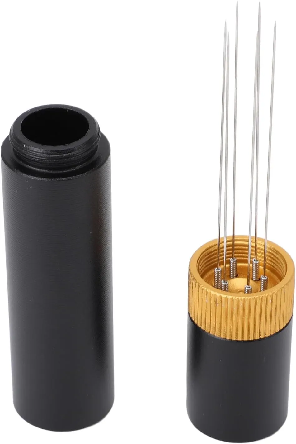 Portable Coffee Stirrer Tool with Keychain, Mesh Sheet, Wooden Handle, and 100 Filter Papers for Baristas and Home Use (53mm Mesh)