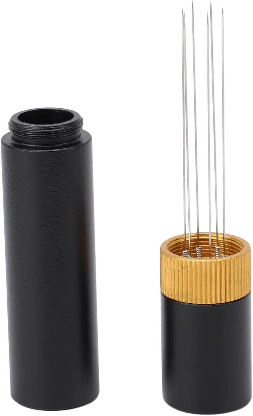 Portable Coffee Stirrer Tool with Keychain, Mesh Sheet, Wooden Handle, and 100 Filter Papers for Baristas and Home Use (53mm Mesh)