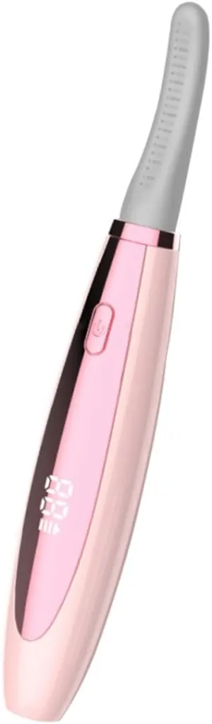 Portable USB Rechargeable Heated Eyelash Curler with Temperature Compact Makeup Tool for Natural Curls Fast Preheating for Travel and Daily Use
