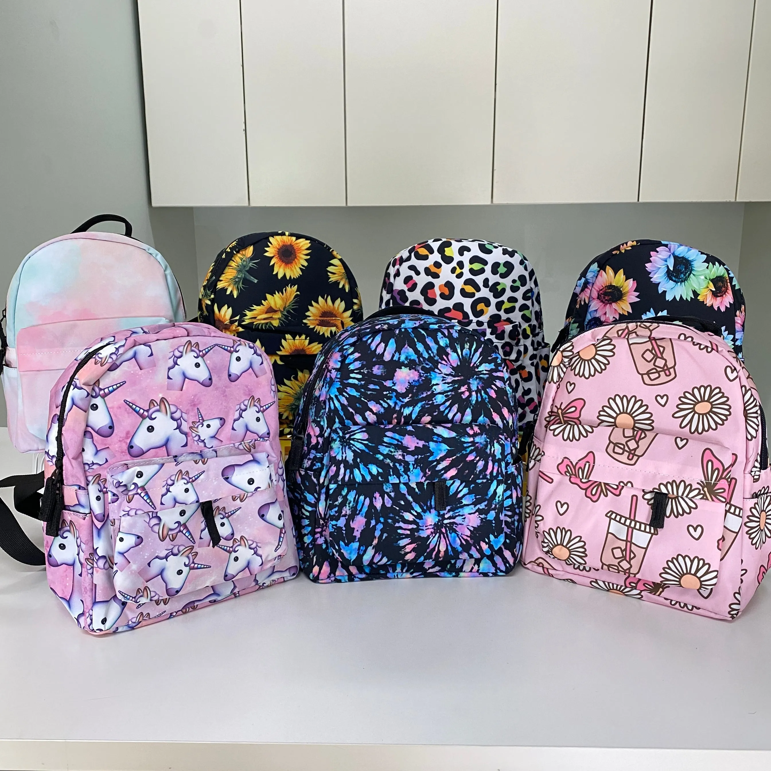 Pouch & Mini Backpack Set - Sunflower Cow Wood