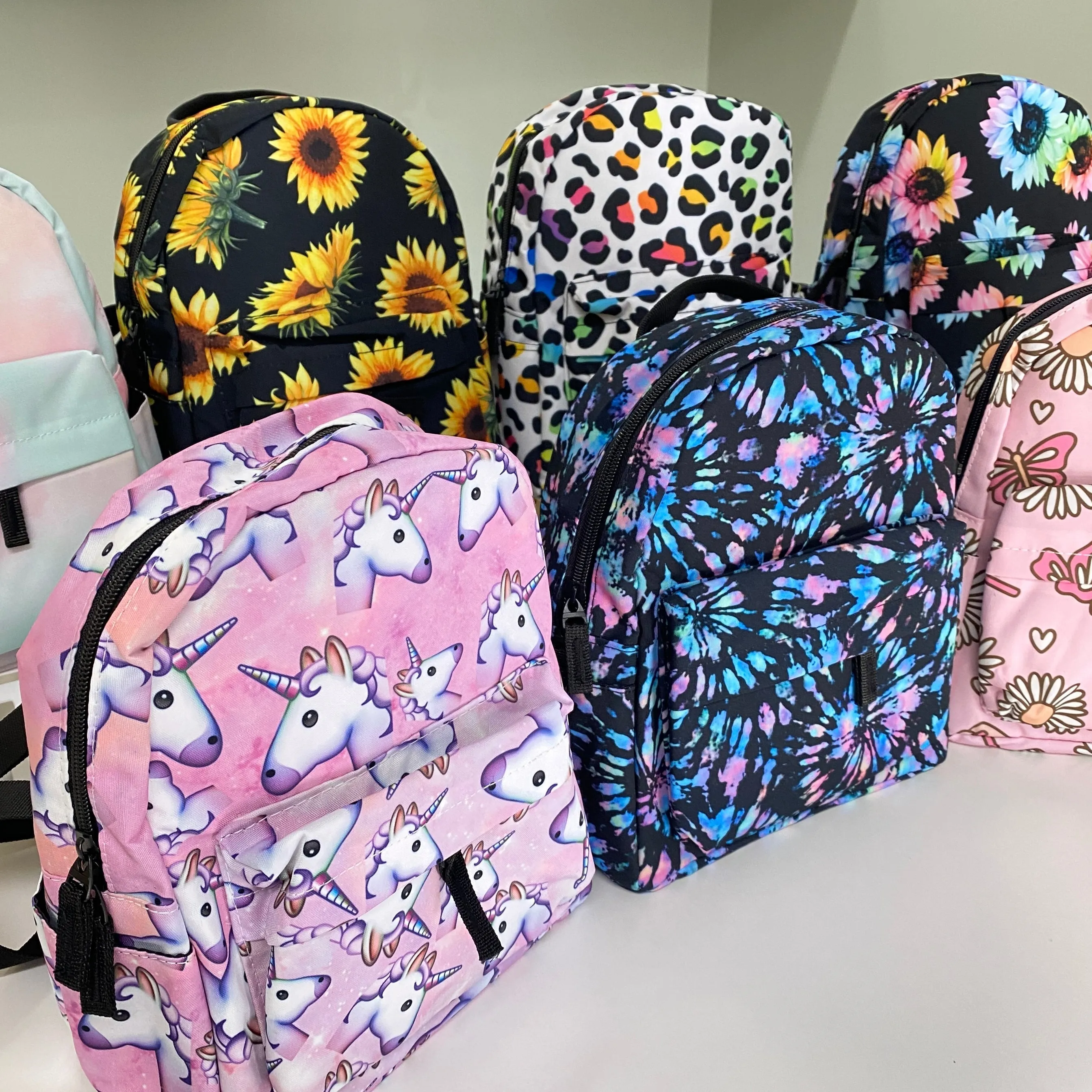 Pouch & Mini Backpack Set - Sunflower Cow Wood