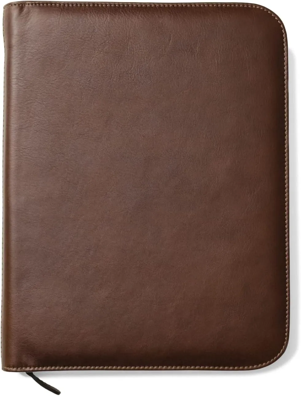 Premium Maruse Leather Portfolio Padfolio - Executive Folio for Men and Women with Zipper, Folio Document Organizer, Laptop Sleeve, iPad Case and Folder - Made in Italy, Brown