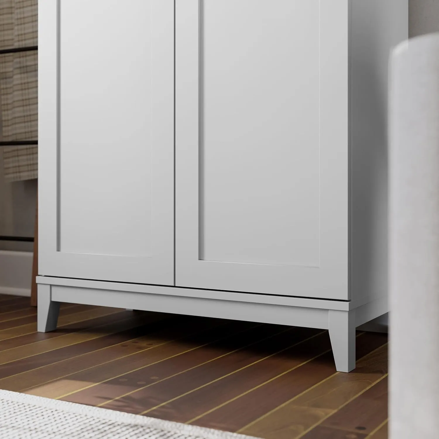 Prepac Yaletown 72" Tall Storage Cabinet with Wood Legs, Pantry Cabinet with 3 Adjustable Shelves, Bathroom, Kitchen and Home Organization in White, 16" D x 32" W x 72" H