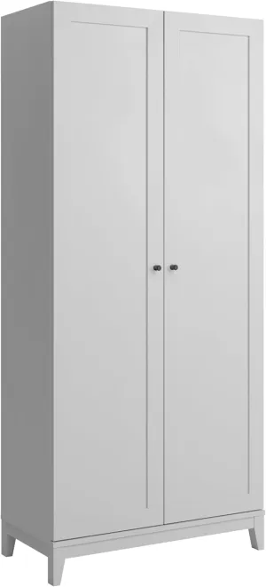 Prepac Yaletown 72" Tall Storage Cabinet with Wood Legs, Pantry Cabinet with 3 Adjustable Shelves, Bathroom, Kitchen and Home Organization in White, 16" D x 32" W x 72" H
