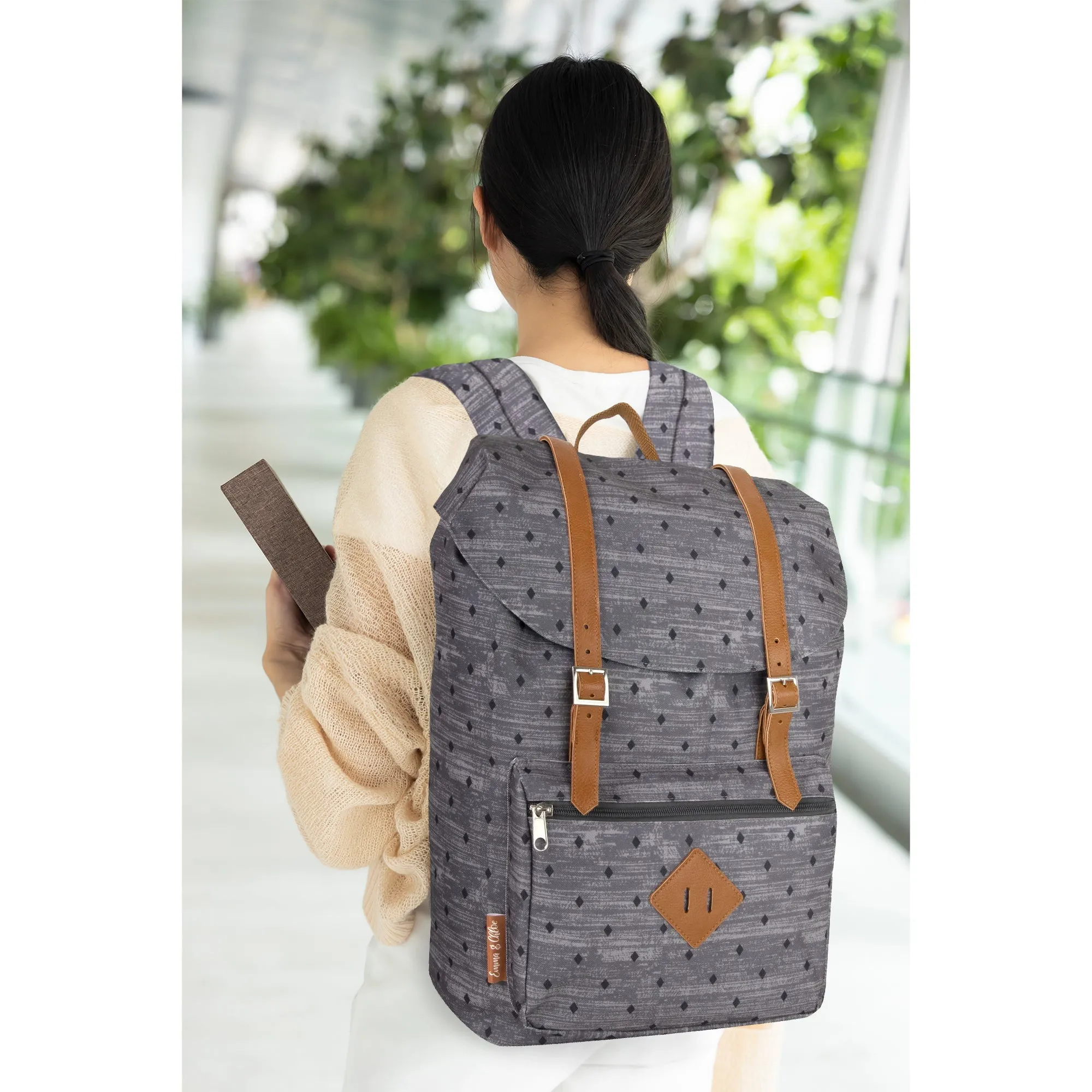 Printed Double Buckle Backpack 17-inch NoveltiesMart Wholesale