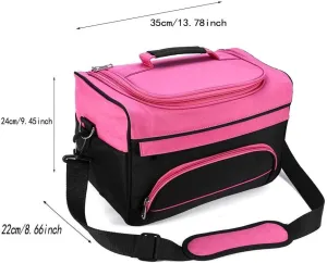Professional Cosmetics Beauty Hairdressing Styling Bag, Multi-functional Hair Makeup Salon Hairdresser Toiletry Organizer Tool Bag Case Holder Box with Strap for Hair Stylist Shoulder Carrying