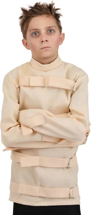 Psych Ward Crazy Costume for Kids | Sturdy Tight Canvas Fabric Straight Jacket | Insane Asylum Uniform