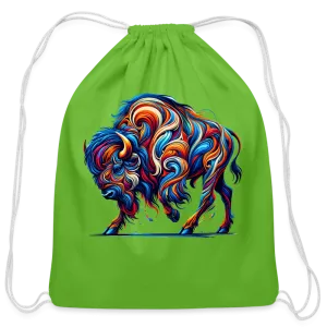 Psychedelic Bison - Cotton Drawstring Bag