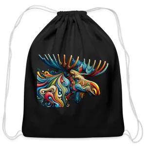 Psychedelic Moose - Cotton Drawstring Bag
