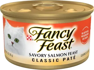 Purina Fancy Feast Salmon Feast Classic Grain Free Wet Cat Food Pate - (Pack of 24) 3 oz. Cans