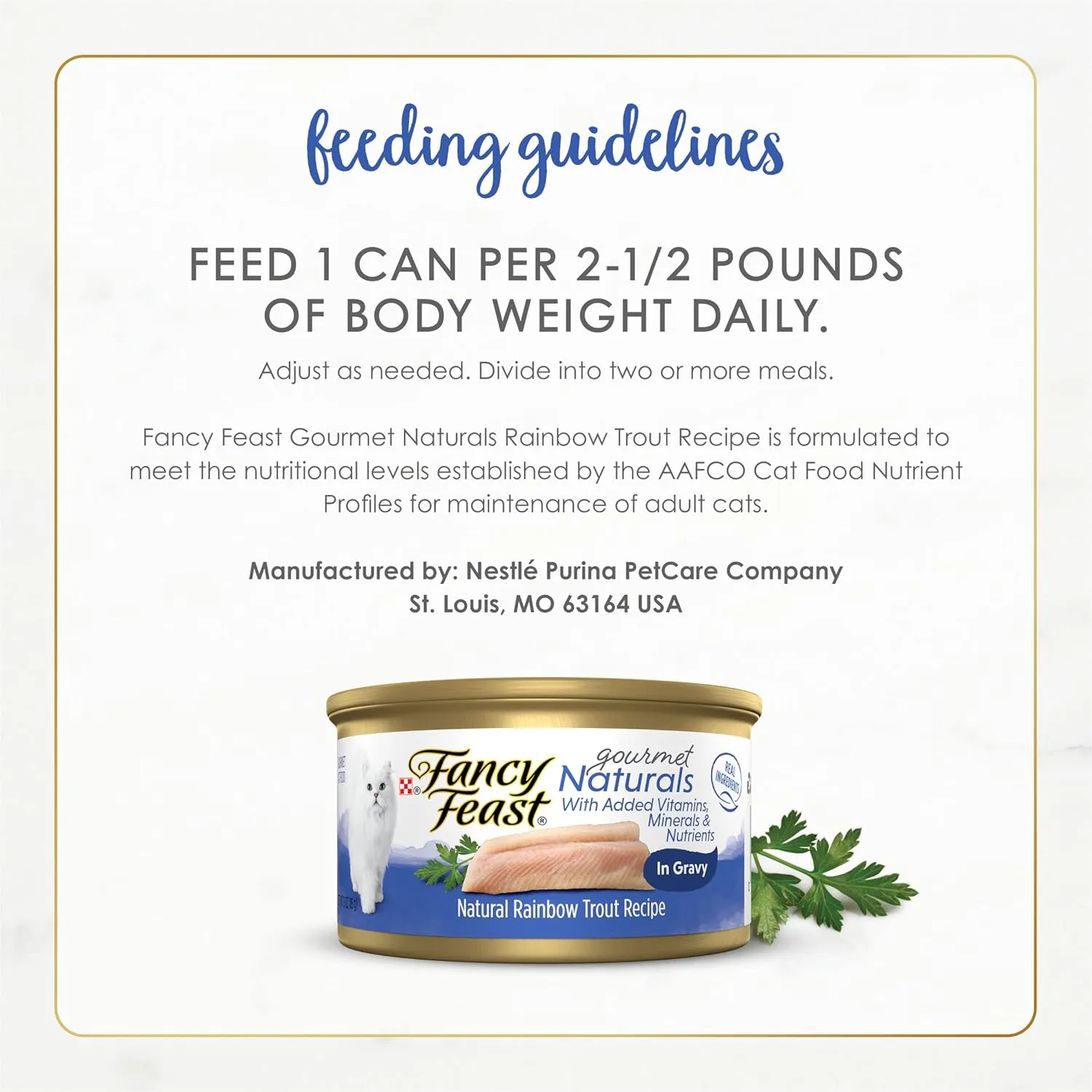 Purina Fancy Feast Wet Cat Food Gourmet Naturals Rainbow Trout Recipe in Wet Cat Food Gravy - (Pack of 12) 3 oz. Cans