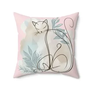 Purrfectly Plush Spun Polyester Square Pillow