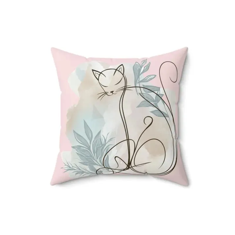 Purrfectly Plush Spun Polyester Square Pillow