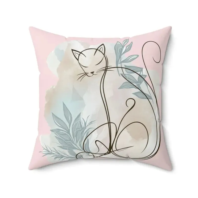 Purrfectly Plush Spun Polyester Square Pillow