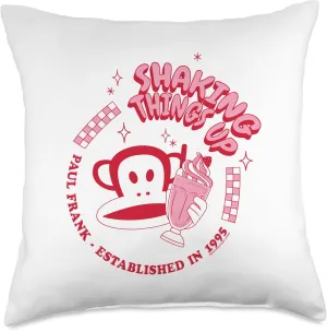 Red Julius Monkey Shaking Things Up Milkshake Throw Pillow