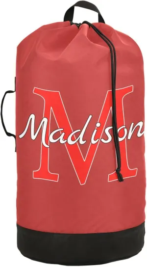 Red Personalized Nylon Travel Laundry Bag for Luggage Custom Dirty Clothes Organizer with Drawstring Closure & Shoulder Straps Dirty Clothes Shoulder Bag for College Dorm Apartment Factories