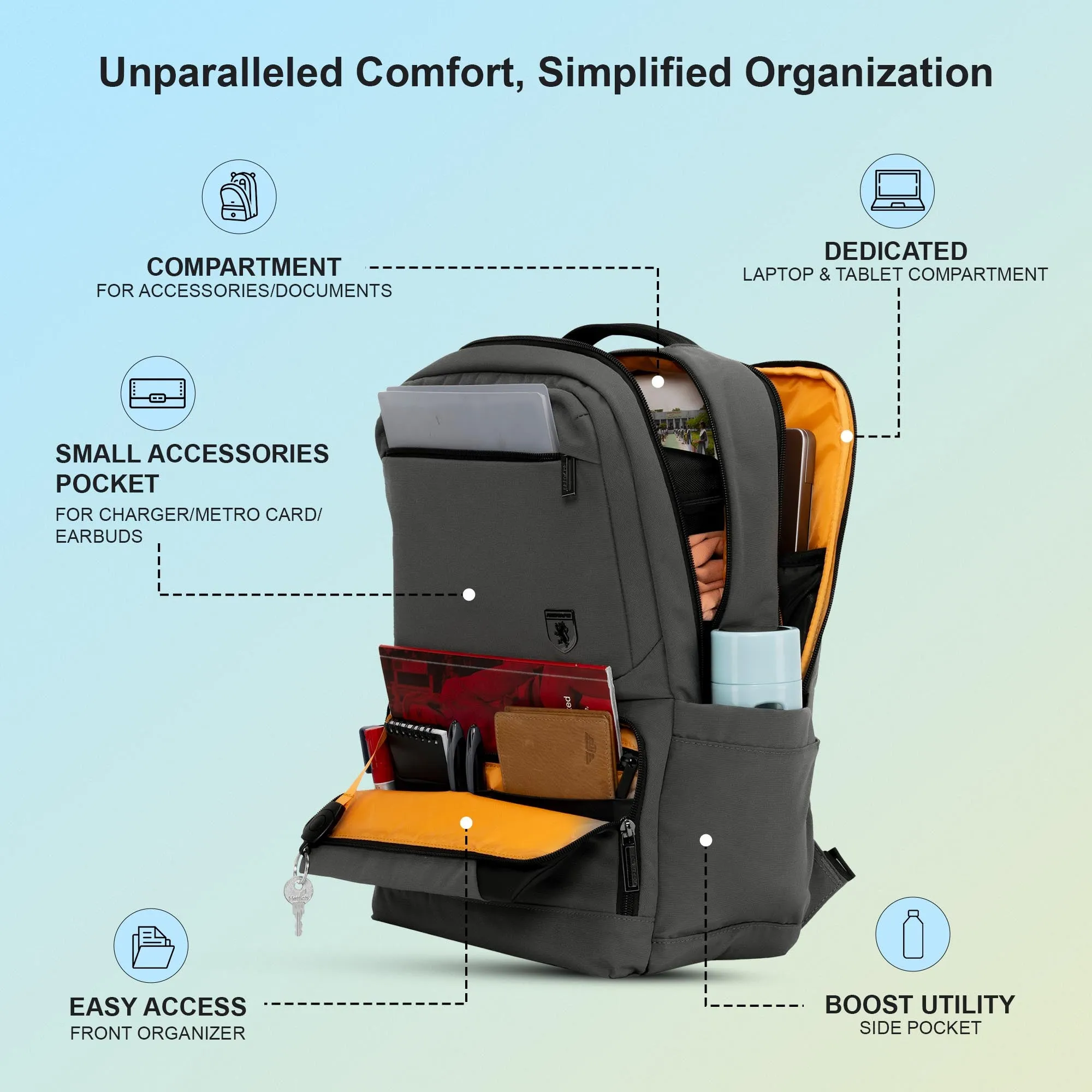 Red Tape 16 Inch Laptop Backpack for Men & Women | Premium Quality, Detailed Organiser, Large Compartments, Ideal Bag for Office & Business Travel