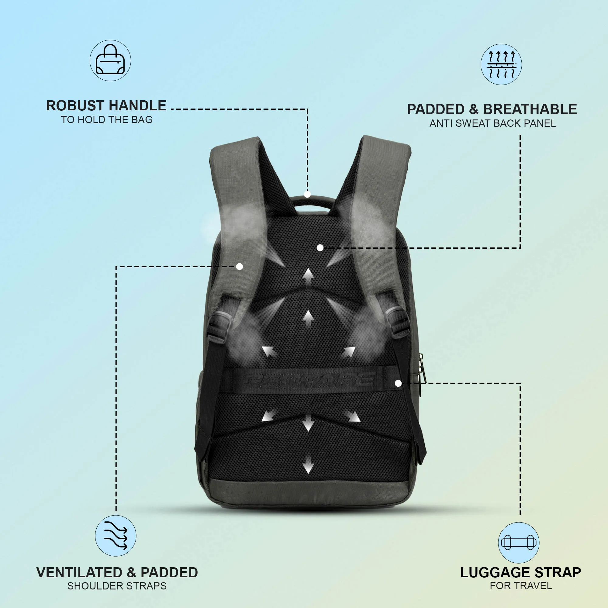 Red Tape 16 Inch Laptop Backpack for Men & Women | Premium Quality, Detailed Organiser, Large Compartments, Ideal Bag for Office & Business Travel