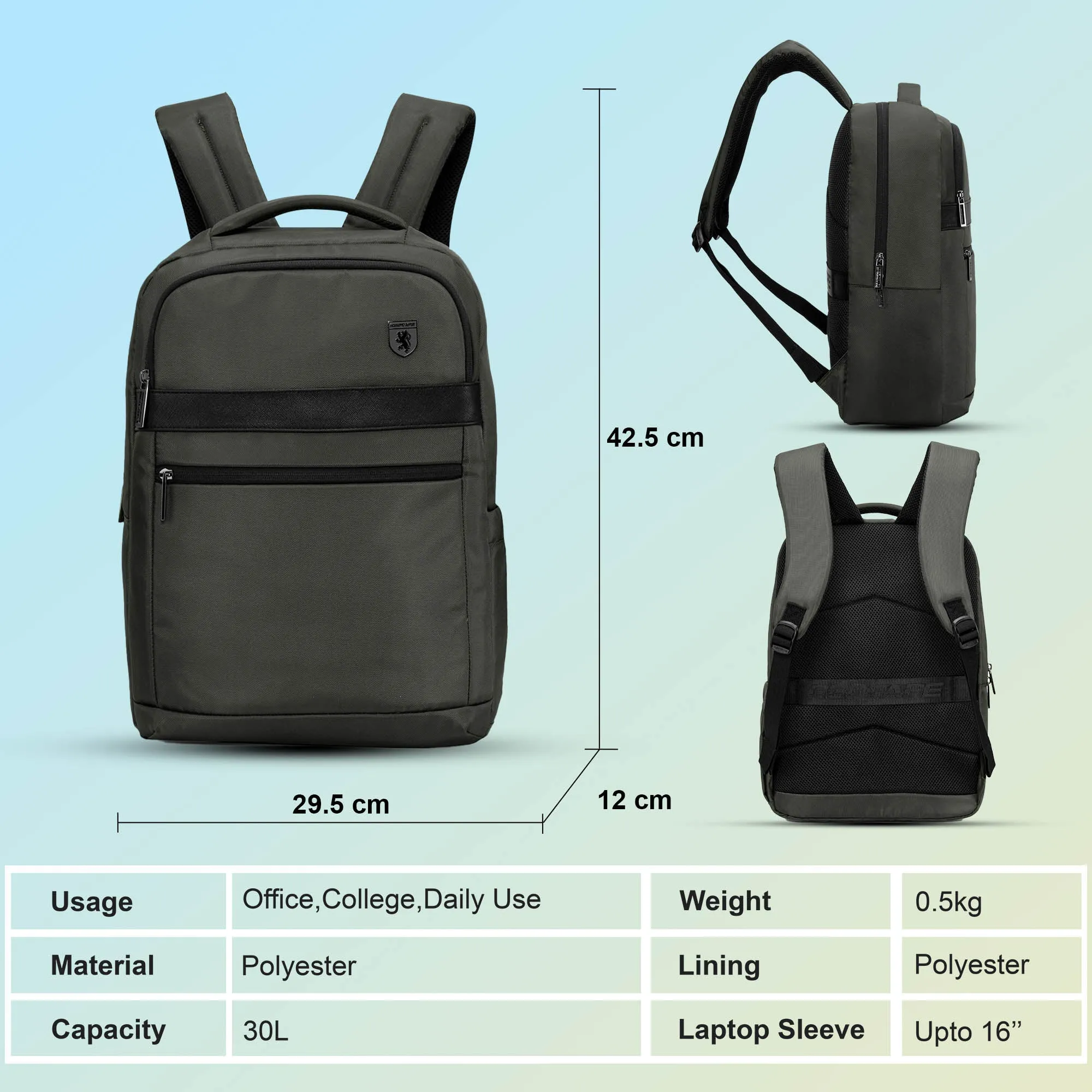 Red Tape 16 Inch Laptop Backpack for Men & Women | Premium Quality, Detailed Organiser, Large Compartments, Ideal Bag for Office & Business Travel