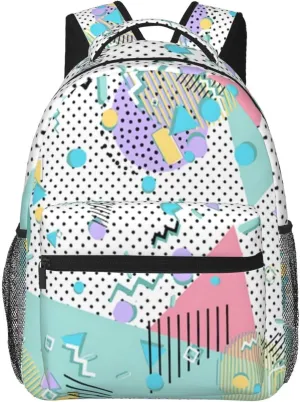 Retro 80s 90s Backpack,Cute Bookbags Laptop Bag Shoulder Bags Travel Hiking Camping Daypack for Men Women