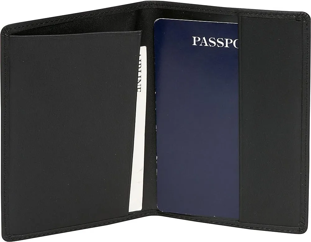 RFID Blocking Passport Travel Document Organizer in Leather, Tan 3, One Size