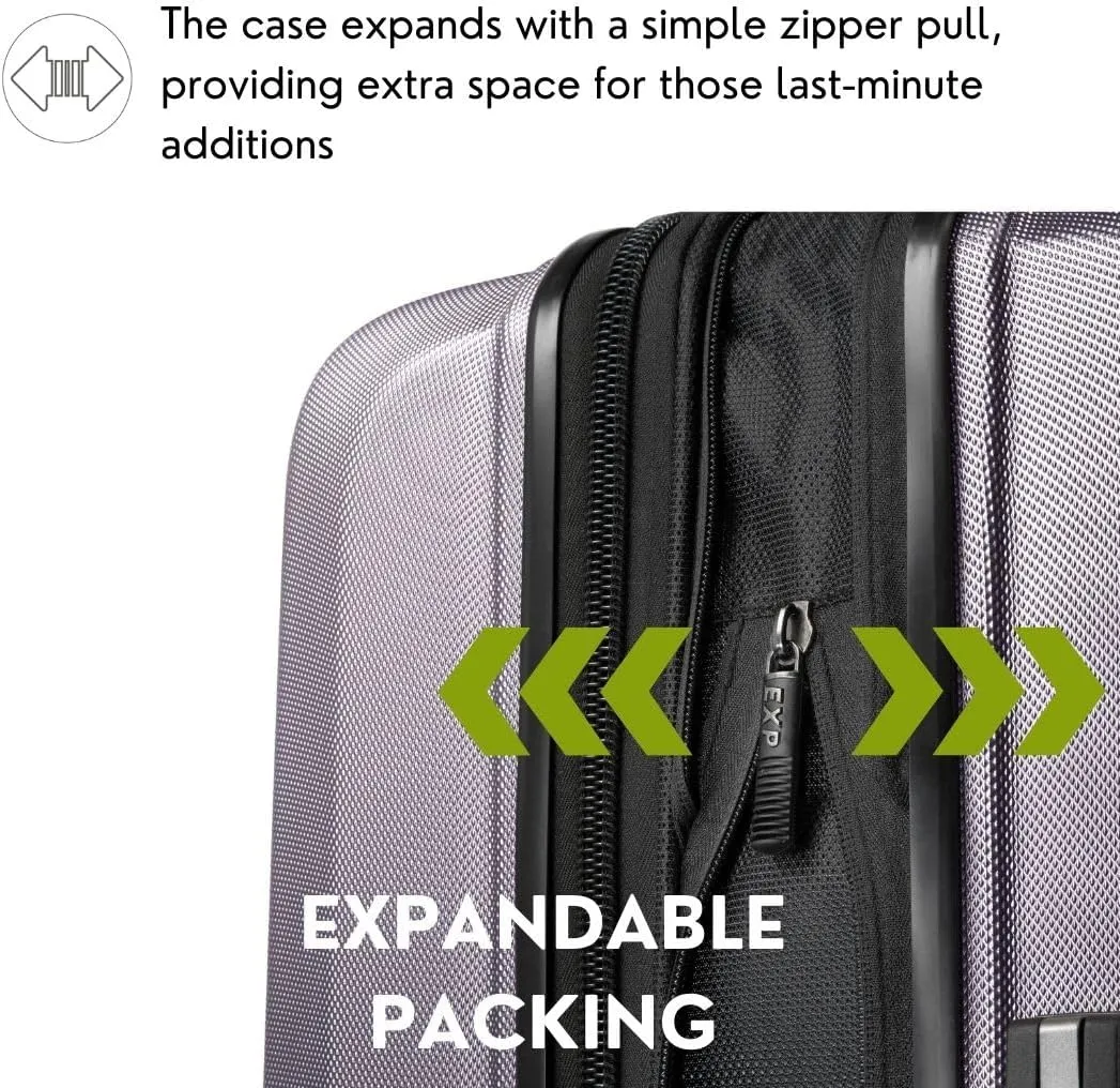 Ricardo Beverly Hills Anderson Hardside Carry-On Luggage Airline Approved Travel Bag with USB Port, Expandable, Dual Spinner Wheels, 20-inch, Silver Lilac