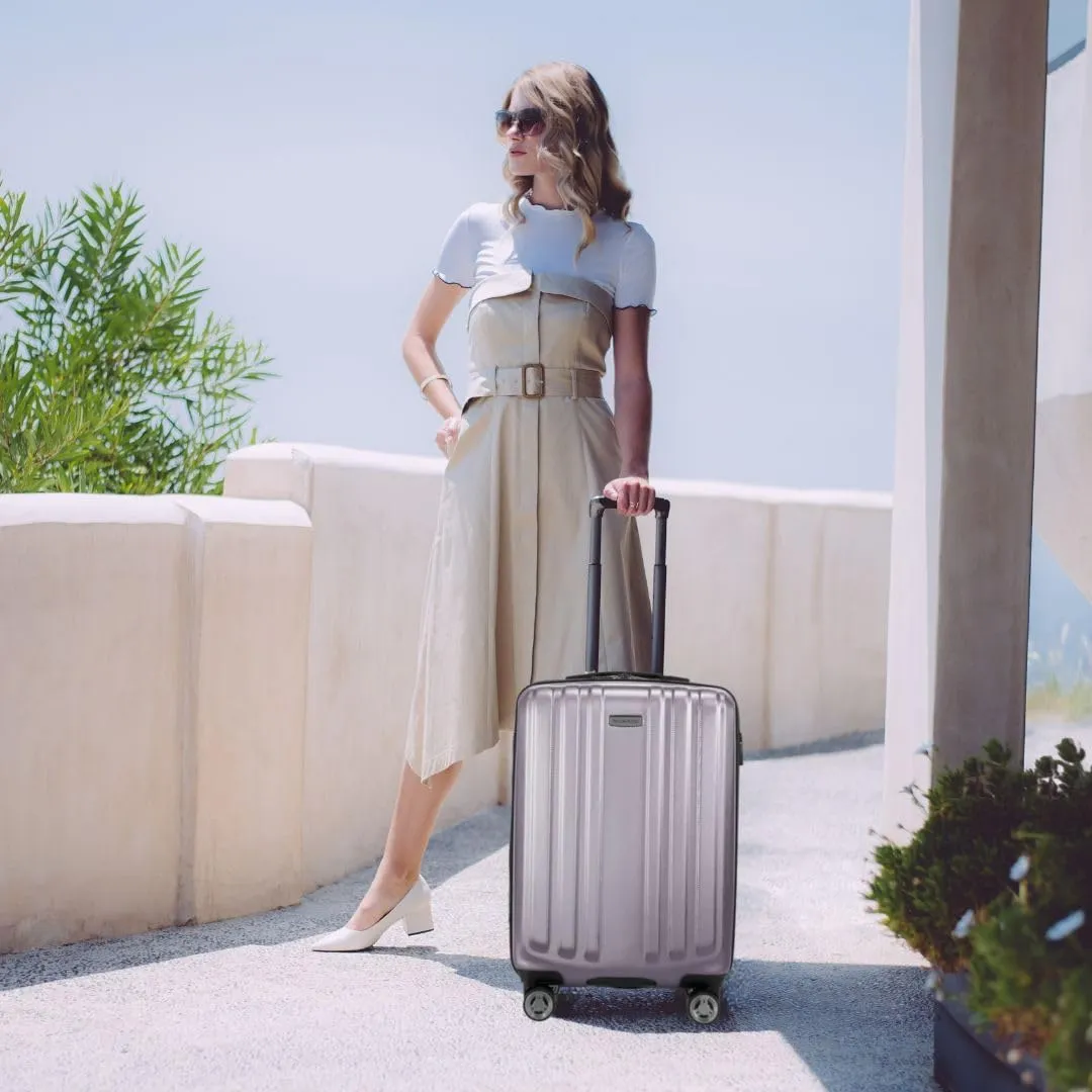 Ricardo Beverly Hills Anderson Hardside Carry-On Luggage Airline Approved Travel Bag with USB Port, Expandable, Dual Spinner Wheels, 20-inch, Silver Lilac