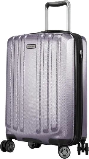Ricardo Beverly Hills Anderson Hardside Carry-On Luggage Airline Approved Travel Bag with USB Port, Expandable, Dual Spinner Wheels, 20-inch, Silver Lilac