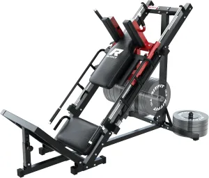 RitFit Leg Press Hack Squat Machine, Professional Adjustable Leg Press Machine for Home Gym with Linear Bearing, Specialty Hack Squat Machine for Full Lower Body Workout with Weight Storage Posts, Red