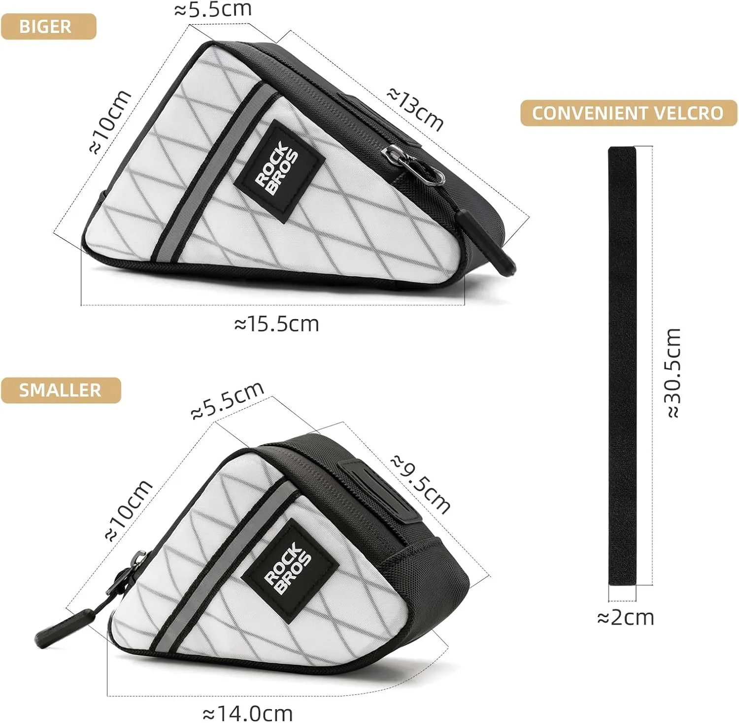 ROCKBROS Bike Frame Pouch Triangle Bike Pouch - Waterproof Small Bicycle Accessories for Boys Girls Men Women