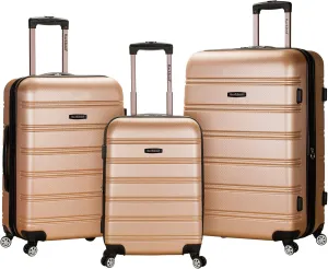 Rockland Melbourne Hardside Expandable Luggage with Spinner Wheels, Champagne, 3-Piece Set (20/24/28)